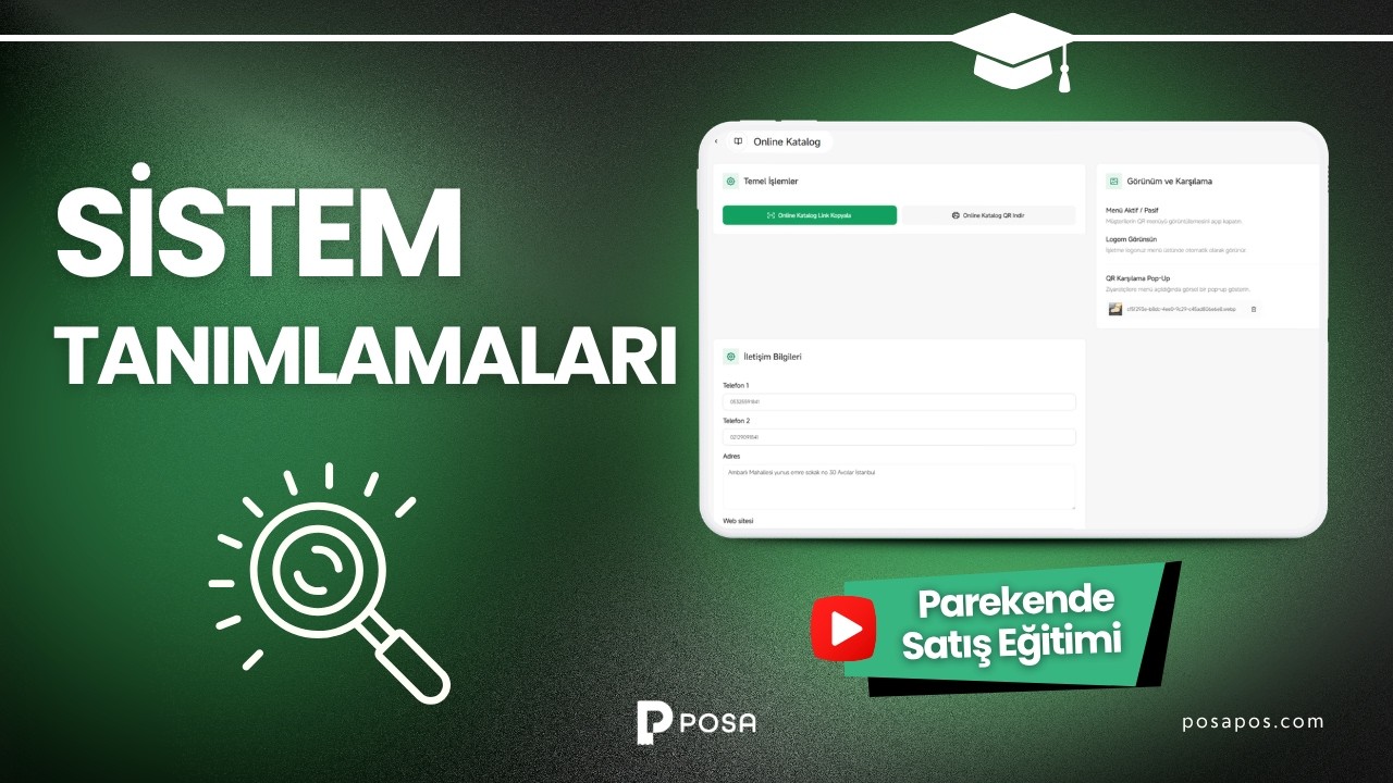 Sistem Tanımlamaları(Gider Kategorisi, Para Birimi, Canlı Akış Ekranı)| POSA Barkod Sistemi Eğitimi