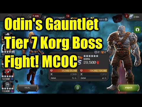 Odin's Gauntlet Tier 7 Korg Boss Fight | Marvel Contest of Champions