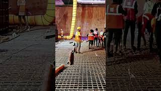DMRC project dc.07 baseslab reinforcement complete fixing and concrete start.anand may metro station
