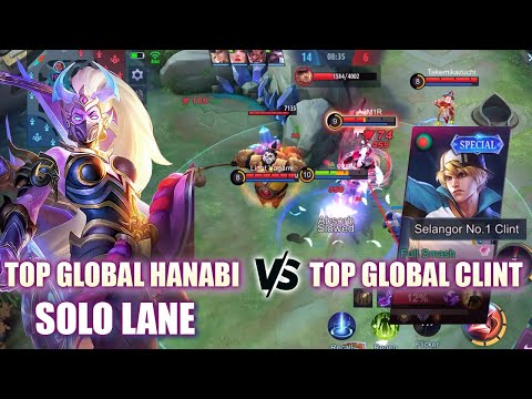 TOP GLOBAL HANABI VS TOP GLOBAL CLINT ! SOLO LANE ! MLBB