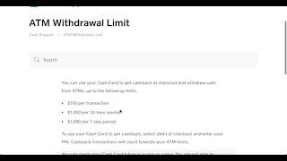 What is Cash Card ATM Withdrawal limit?