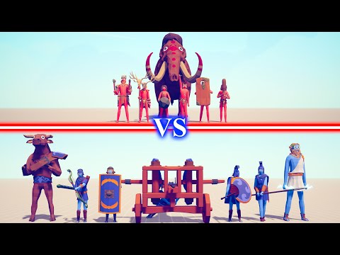 TRIBAL Team vs ANCIENT Team - Totally Accurate Battle Simulator TABS