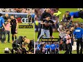 Lionel Messi's bodyguard stop match by SPRINTING to tackle fan who stormed the field