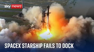 Musk and Trump watch on as SpaceX&#39;s booster catch deemed &#39;no-go&#39; and splashes into ocean