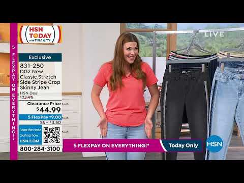 DG2 by Diane Gilman New Classic Stretch Side Stripe Crop...