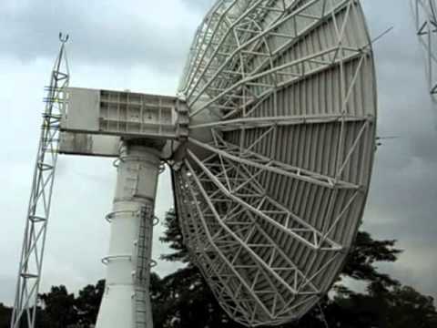 The 13 meters diameter X-band satellite antenna of CRISP