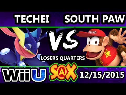 S@X 128 - Techei (Greninja) Vs. South Paw (Diddy Kong) SSB4 Losers Quarters - Smash Wii U - Smash 4