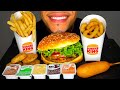 ASMR BURGER KING IMPOSSIBLE WHOPPER CHICKEN NUGGETS CORN DOG FRIES ONION RINGS RANCH EATING JERRY