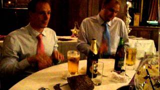 Dale-Bell Wedding 9: Chris and Scriv bang the table