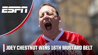 Joey Chestnut downs 62 hot dogs at 2023 Nathan&#39;s Famous Hot Dog Contest to win 16th title 🌭🤯