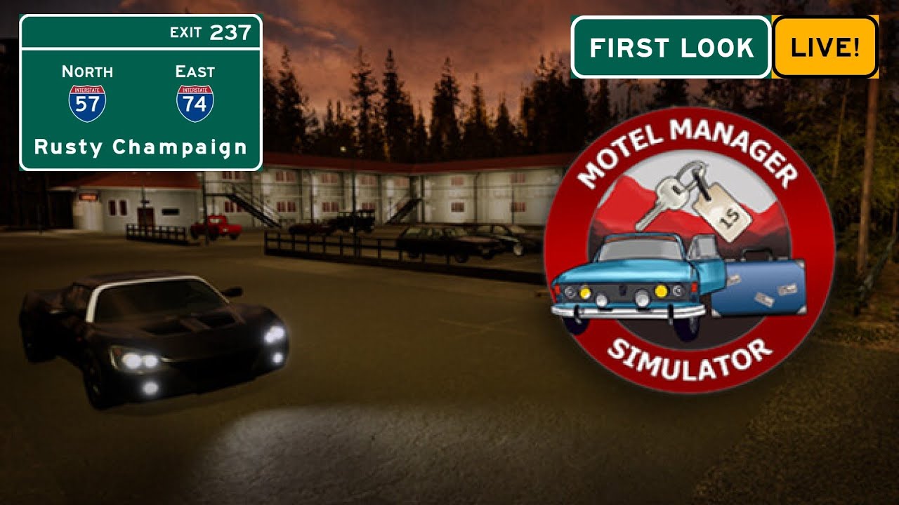 Motel Manager Simulator First Look Live! - It's a Motel AND a Gas Station!  Episode 1