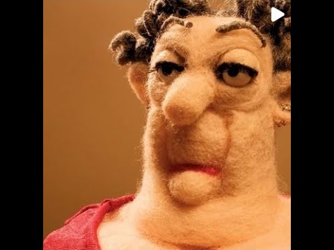 0048 Auntie Stop Motion Needle-Felted Puppet Test - MOREZMORE