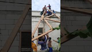 Download lagu cara mendirikan RUMAH KUDA-KUDA KAYU JATI #shorts #konstruksi #architecture mp3