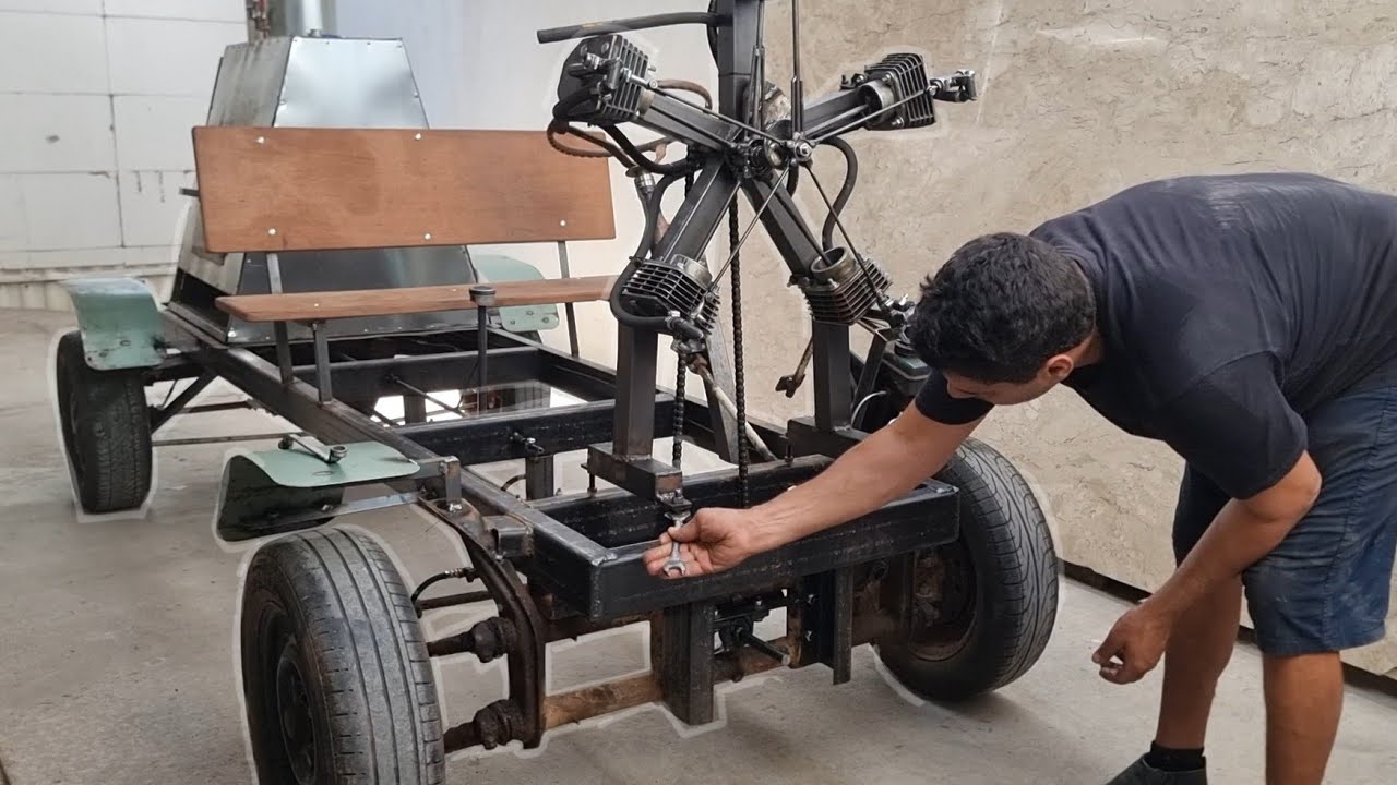 HE WILL NEVER NEED TO GO TO THE GAS STATION AGAIN (steam engine car)