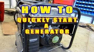 HOW-TO Quickly Start A Generator That Won't Start!