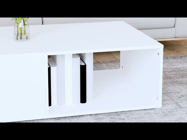 Video teaser per 806903 vidaXL Coffee Table White 90x67x33 cm Engineered Wood