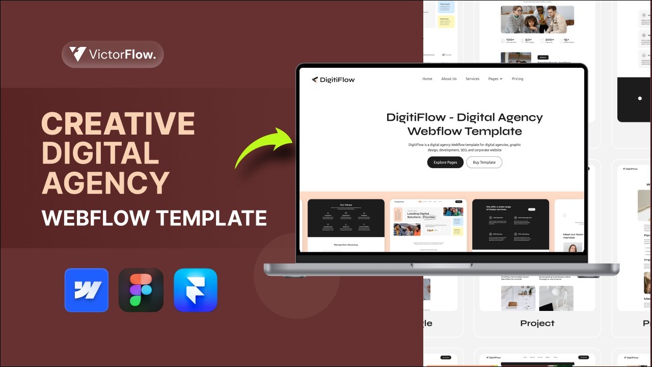 Create a Modern Digital Agency Website in Webflow | DigitiFlow Template