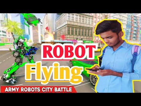 Army Bus Robot Transform Wars - Air jet robot game.