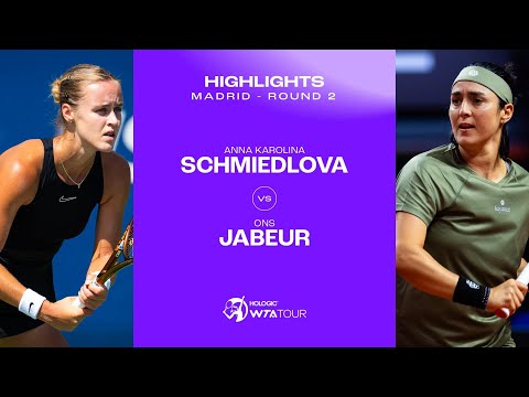 Теннис Anna Karolina Schmiedlova vs. Ons Jabeur | 2024 Madrid Round 2 | WTA Match Highlights