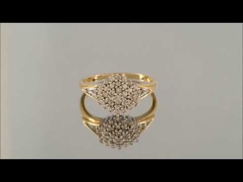 9ct Gold 40pt Diamond Cluster Ring - D9235