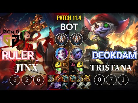 GEN Ruler Jinx vs deokdam Tristana Bot - KR Patch 11.4