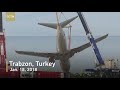 plane which skidded off runway in turkey rescued