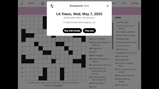 The Washington Post / LA Times Crossword 07/05/2025