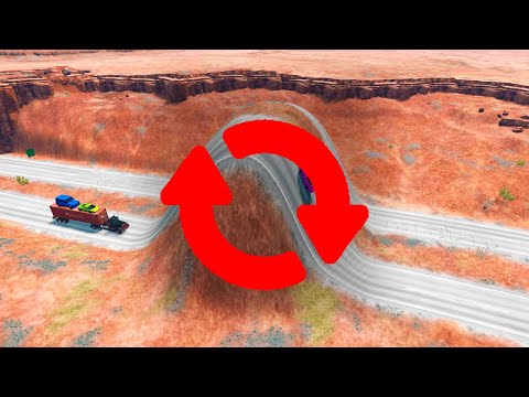 Cars vs Giant Bulge But Reversed – BeamNG Drive