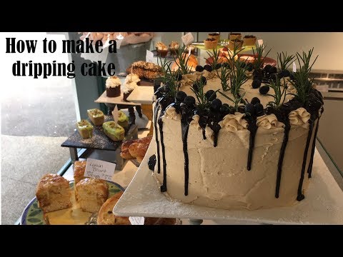 Apple vanilla with mascarpone frosting and rosemary dripping cake