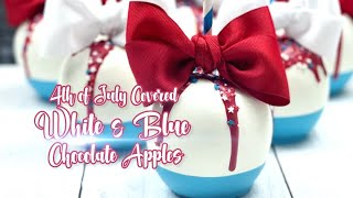 RED, WHITE AND BLUE CHOCOLATE APPLES