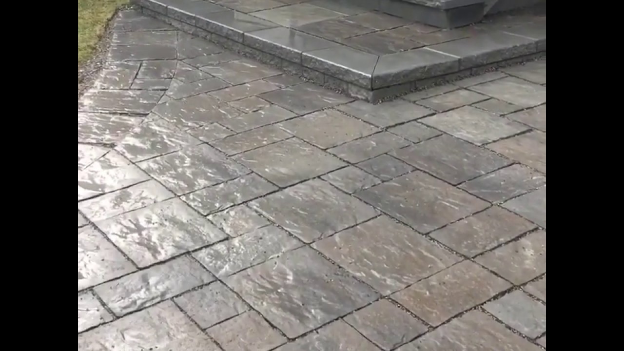 Interlocking driveway and flagstone porch