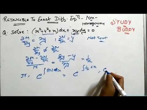 Solving Non-Homogeneous Differential Equation Reducible to Exact Form II Integrating factor
