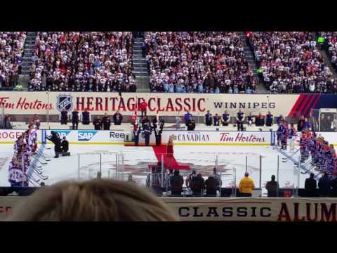 Winnipeg Jets vs Edmonton Oilers Alumni Game Jennifer Hanson Canadian National Anthem
