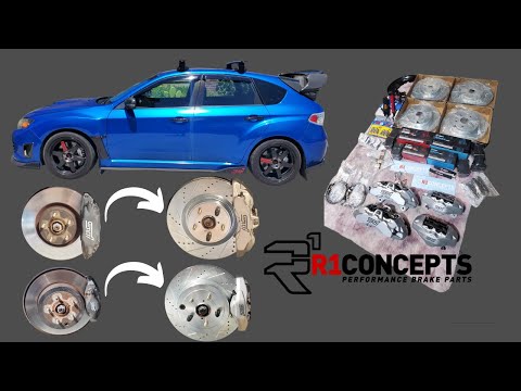 DIY S209 (6 pot Brembo) Big Brake Kit Install on 2008 STI (R1 Concepts Pads & Rotors + ARP Studs)