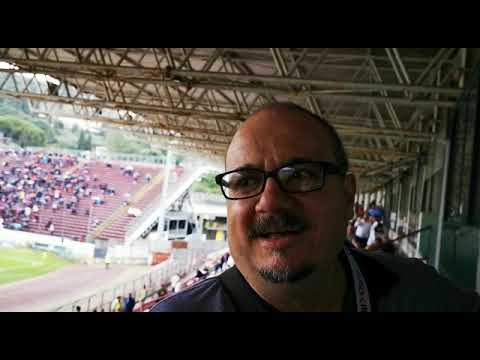 Arezzo - Albinoleffe: Intervallo con Gianni Sarrini