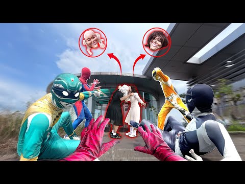 5 SpiderMan Bros SuperHero Meet Couple Serbian Dancing in Abandoned Company ( Surprise Action POV )