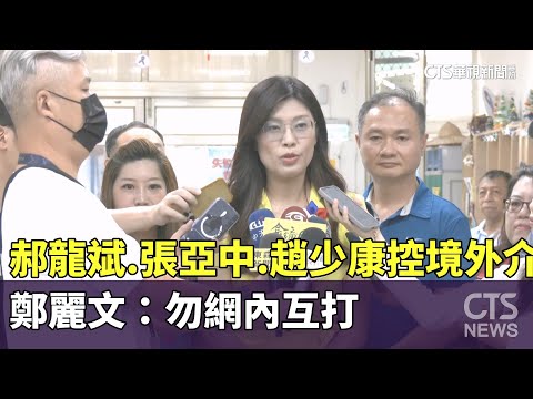 郝龍斌.張亞中.趙少康控境外介選　鄭麗文：勿網內互打