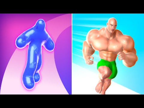 BLOB RUNNER 3D vs MUSCLE RUSH Gameplay All Levels ( NEW UPDATE )