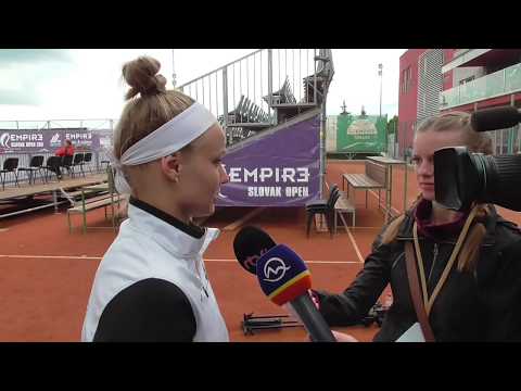EMPIRE Slovak Open 2018: 1R, interview, Rebecca SRAMKOVA (SVK) - SCHMIEDLOVA (SVK) 7-6(5) 7-6(5)