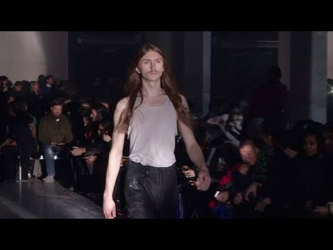 Models and designer on the runway for the Rick Owens Fashion Show in Paris