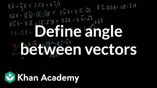 Defining the angle between vectors