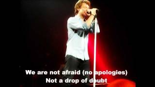 Bon Jovi - No Apologies Lyrics