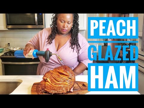 Christmas ham recipe with peach jam and SPICY Georgia Peanuts
