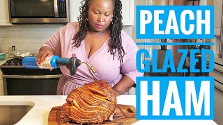 Christmas ham recipe with peach jam and SPICY Georgia Peanuts