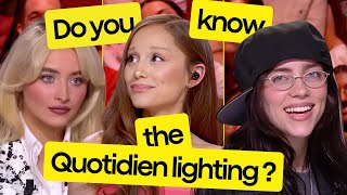 Quotidien, that French TV program with amazing lighting, ft Ariana Grande, Sabrina Carpenter...