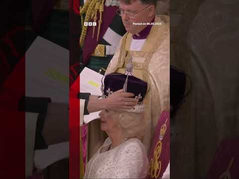 This is the moment Camilla was crowned Queen at Westminster Abbey. #BBCNews #CoronationOnTheBBC