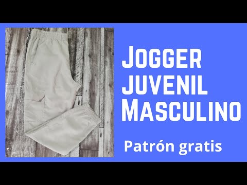 Jogger Juvenil para hombre con bolsa cargo- Patrón , escalado, corte y confección paso a paso