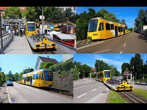 [Die Zacke] Stuttgarter Straßenbahn Zahnradbahn Linie 10 mit Stadler Wagen Marienplatz-Degerloch