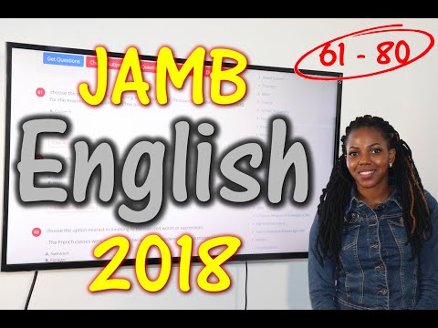JAMB CBT English 2018 Past Questions 61 - 80