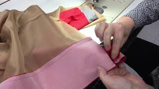 Sewing lined bomber jacket 8 - Attaching lining.
